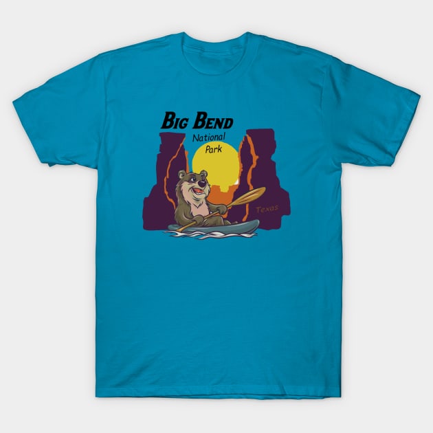 Big Bend National Park Cartoon Vintage T-Shirt by Alexander Luminova